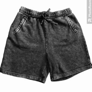 FOREVER 21 Juniors Size Large Knit Long Shorts  Black Gray Acid Wash